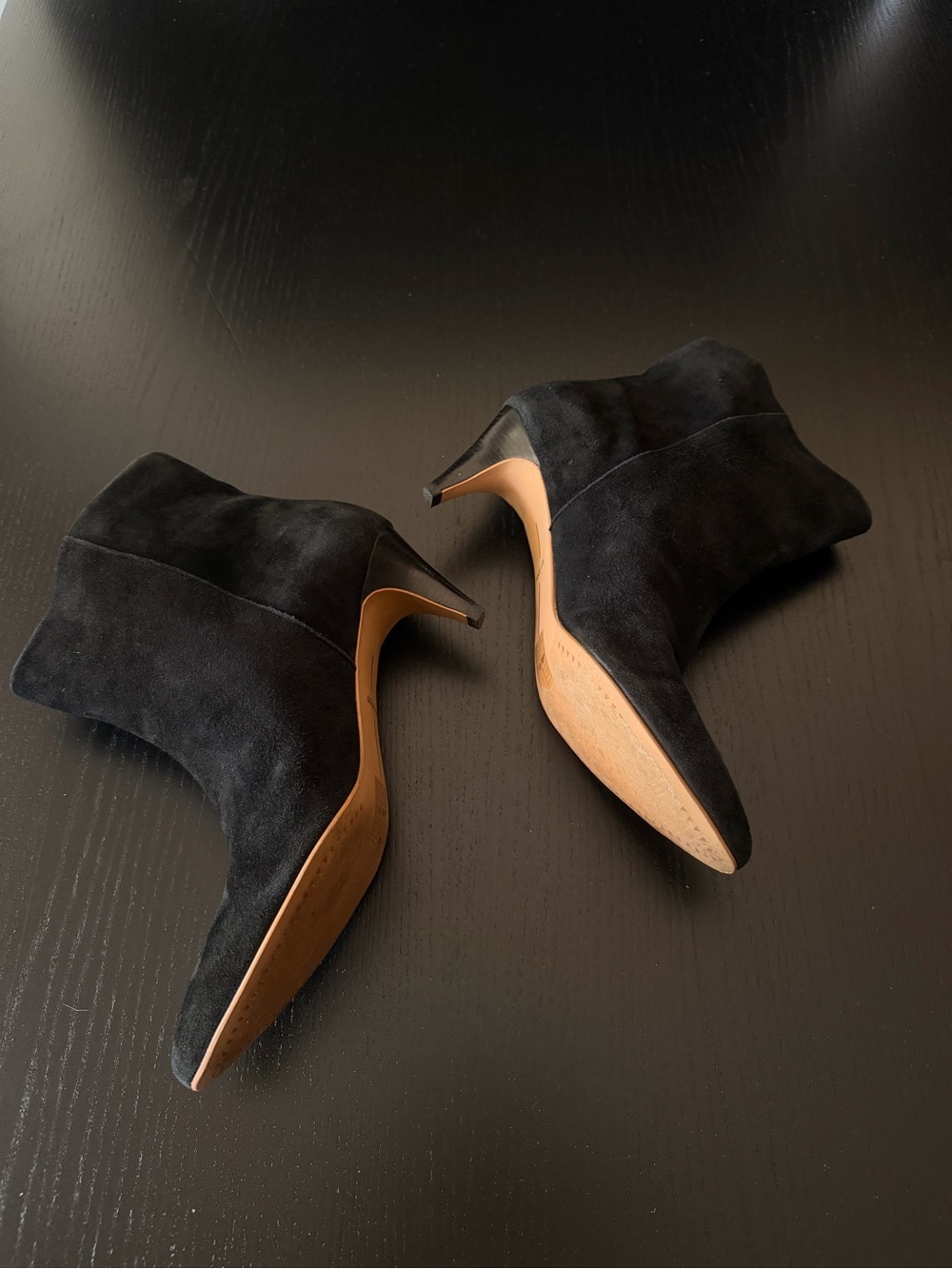 Dolce Vita - Black Suede Pointed-Toe Ankle Booties with Stiletto Heel- Size 9